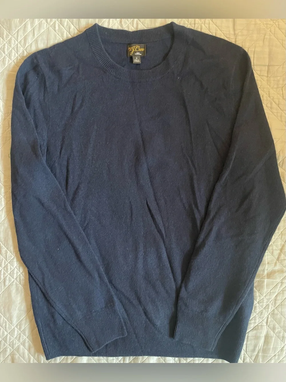 J. CREW Cashmere crewneck sweater in Navy Size S $158 BE895